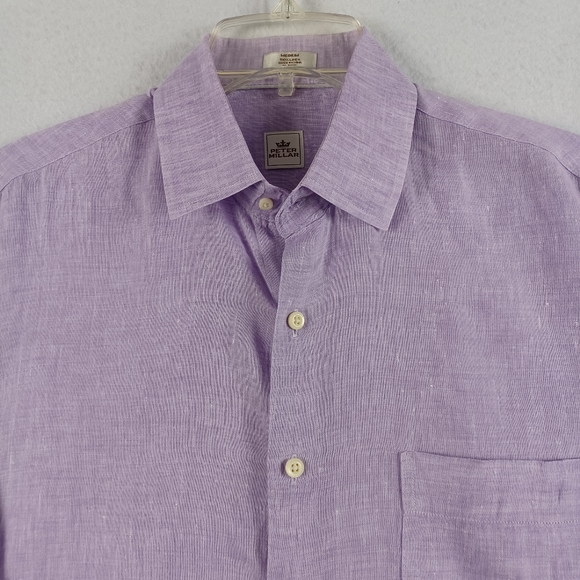 Peter Millar long sleeve linen shirt Sz M. - Picture 4 of 5